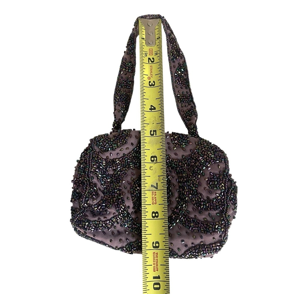 Vintage Style Beaded Satin Evening Kiss Lock Micro Mini Bag Purse Whimsigoth - Picture 8 of 8